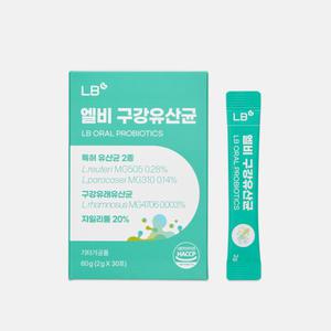엘브리지 엘비 구강유산균 30포 1박스 프로폴리스 구취 입냄새 제거