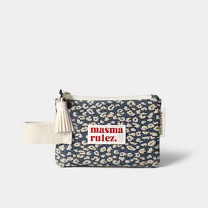 [마스마룰즈]Mini strap pouch _ 니트 레오파드 네이비