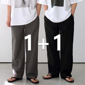 [하프클럽/맨즈북]1+1 쿨 바스락 남자 여름 와이드 트레이닝팬츠 얇은 나일론 긴바지 츄리닝