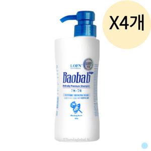 로픈 바오밥 지성 두피 약산성 샴푸 엣지 500g X4개