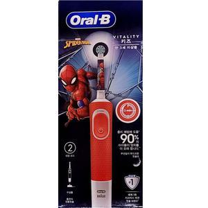 % Oral-B 오랄비 어린이 전동칫솔 바이탈리티 키즈 스파이더맨 D100K 충전식 캐릭터 디즈니 매직타이머앱 남아 유아 아동 학생