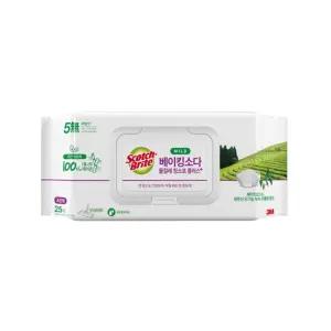 (표준형) 3M 베이킹소다 물걸레 청소포 25P/밀대/걸레/리필/물청소포/일회용/패드/걸레포/바닥/물티슈/티슈