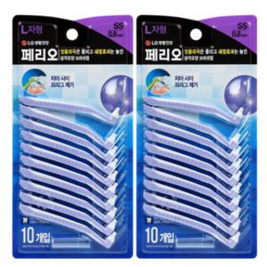 페리오 치간 칫솔 일회용 휴대용 치실 L자형 SS 20개