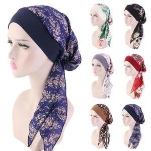 여성 암 머리 스카프 화학 요법 탈모 모자 터번 Pre-Tied Headwear Bandana New