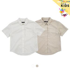 [NIXKIDS]여아)세미오버핏 롤업반팔셔츠(FKQMCSH901P)