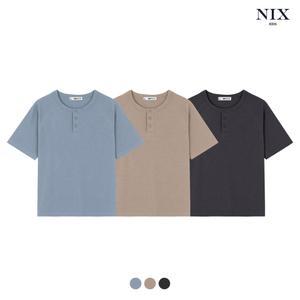 [NIXKIDS]유니)기본핏 슬럽 헨리넥티셔츠(FKQMCTY731P