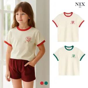 [NIXKIDS]유니) 20 S 싱글 - 소매배색 그래픽 티셔츠 (레귤러핏)(FKRMCTR787P)