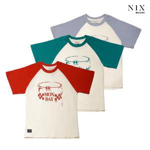 [NIXKIDS]유니) 20 S 싱글 - 먼데이 그래픽 라글란 티셔츠(FKRMCTR788P)
