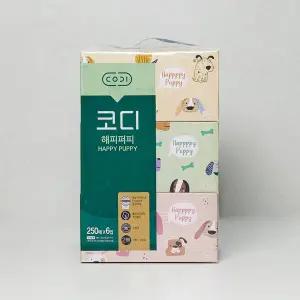 코디 해피퍼피 미용티슈 250매*6입