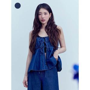 [하프클럽/게스]원워시 민소매 리본 블라우스 YP2D2257