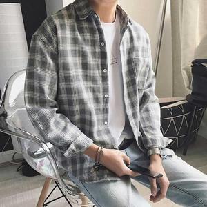 고품질 체크 남방 여름 스타일 데일리룩 패션 봄패션 남자 캐주얼오버핏긴팔 남성가을체크남방 (WFHVTT3)