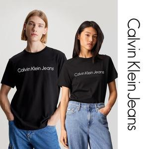 [Calvin Klein]캘빈클라인 CK 클래식 베스트셀러 로고 반팔티셔츠 남녀공용 블랙