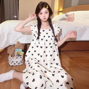 29 캡내장 프릴 하트 롱원피스 여름 홈웨어