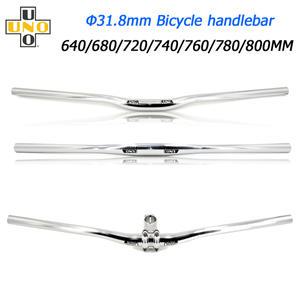 UNO 자전거 스티어링 휠 알루미늄 MTB 도로 자전거 핸들 바 플랫 라이저 바 31.8x640 680-800mm 실버 핸들