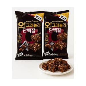 오리온 오그래놀라 단백질바 총88개입 (540g x 2세트) | 소포장 영양간식 견과 스낵바 학생 직장인 간편 휴대용