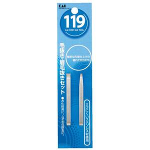 카이 119 쪽집게 솜털 눈썹 족집게 핀셋 2P