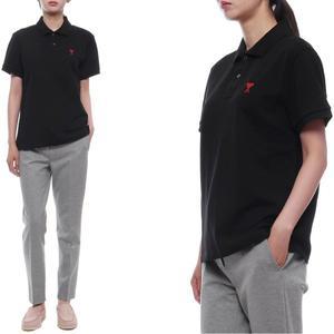 [아미](마산점) 25SS 여성 하트 로고 폴로 반팔티셔츠 (BFUPL001 760 001 W 25S)