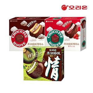 [오리온]초코파이하우스 초코앤크림 12P + 딸기앤크림 12P+초코파이 말차쇼콜라 12P