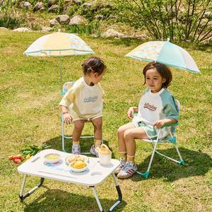 [모던하우스] 자외선차단 미니 폴딩우산의자 체커체리 전체높이95cm, 의자면적25x29cm
