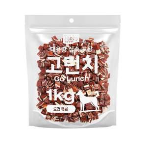 테비 고런치 1kg 오리 큐브 사사미 강아지간식