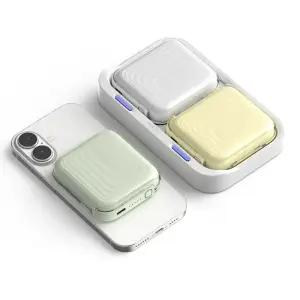 넥스트유 무선 맥세이프 파스텔 보조배터리 5000mAh 크레들 트윈팩