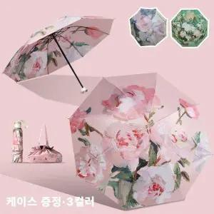 [오너클랜]양면 유화 클래식 3중 고급 거꾸로 양우산 거꾸로우산 꽃양산 유화양산