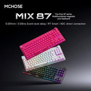 MCHOSE MIX87 마그네틱 스위치 기계식 키보드 RGB 8000Hz 0.001mmRT 맞춤형 유선 게임용 PC E 스포츠 액세