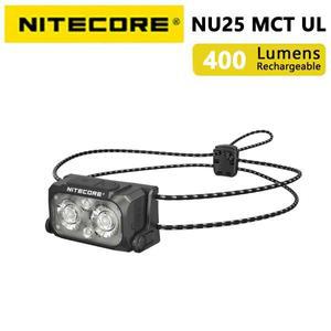 NITECORE NU25 MCT UL USB-C 충전식 헤드램프 400루멘 최대 던지기 132미터 빔 색상 백색광 적색광