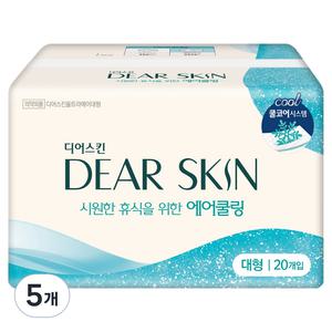 디어스킨 에어쿨링 생리대 데일리케어 날개형 대형 20개입 5개