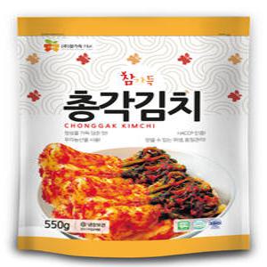 참가득 총각김치 550g (파우치) 국내산 100% 총각무