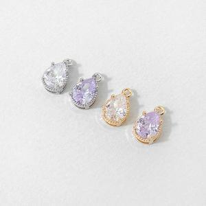 비즈아이 [7371-11]큐빅펜던트 드롭물방울 7x12mm ,1개