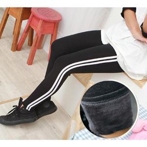 [BZJL9R38_4C]여성 옆줄 밍크 레깅스 블랙 1P 겨울 쫄바지