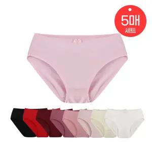 (30%즉시할인) 국산 바비 순면미디 세트 (5매세트) 여성팬티 면팬티