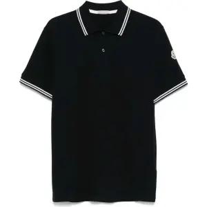 (당일) 25SS 몽클레어 로고 패치 네이비 반팔 폴로 티셔츠 K1091 8A00007 89A16 77X