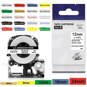 Labelwell LW-400 프린터용 라벨 SS18KW LC-5WBN 호환 엡손 킹짐 12mm