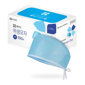 유한킴벌리 의사용캡 일회용 헤어캡 위생 모자 수술모 100매 1팩