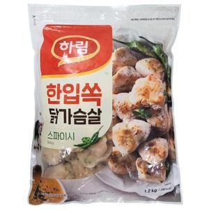 하림자연실록 한입쏙 스파이시 닭가슴살 1.2kg 1개 아이스박스포장