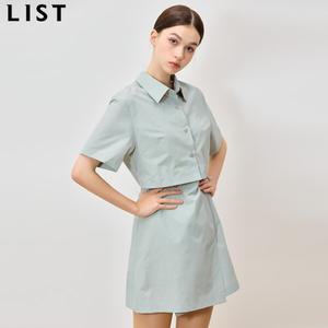 [리스트(LIST)] 소피아 나일론코튼 랩 미니 원피스 (택가격: 228000원)