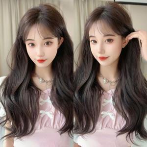 자연스러운 긴머리 웨이브 반가발 헤어피스 스타일링 기분전환 포니테일