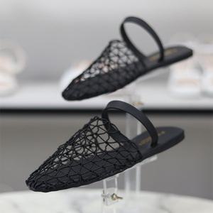 바이로쏘 그물망 네트 시스루 플랫굽 1cm 뮬 샌들 (BY)25S12588AF2
