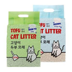 냥이꾹꾹 고양이 두부모래 2.8kg x 6 (7L) 오리지널 녹차 응고형
