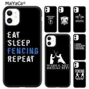 MaiYaCa Eat Sleep Fencing heartbeat Phone Case For 16 SE2020 7 8 plus mini pro max shell coque