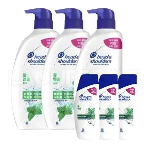 헤드앤숄더 샴푸 린스 3개 + 여행용 샴푸 80ml 3개 (옵션선택) / 헬스장 사우나 수영장 캠핑용 비듬 사춘기