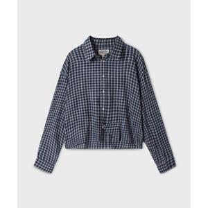 WHO.A.U Loose Fit Crop Check Shirts WHYAF4896F