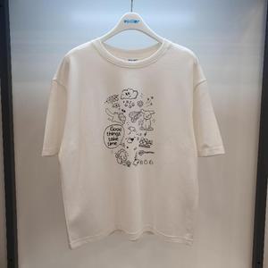 에꼴리에 HC33 여학생 스케치나염 5부티 여아,흰티,반팔티,면티,부드러운,얇은,여름,