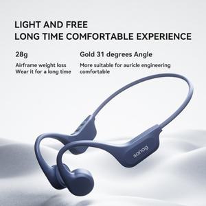 Sanag B60S Pro 진정한 골전도 Bluetooth 5.3 무선 이어폰 IPX8 수영 헤드폰 64GB 메모리 MP3 재생 버드
