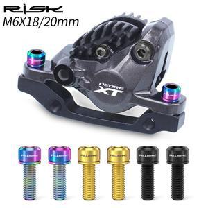 RISK 경량 티타늄 합금 디스크 브레이크 고정 볼트 M6/18/20mm MTB 산악 자전거 SLX XT 클램프 용 와셔 포