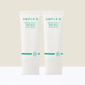 [코리아나/앰플엔] 솔라샷 징크 마일드 선크림 40ml SPF 50+ PA++++(화장 필수템) x 2개