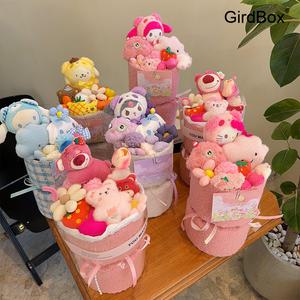 발렌타인데이 선물 플러시 캐릭터 인형 꽃다발 GirdBox 완제품 여자친구 친구 생일 선