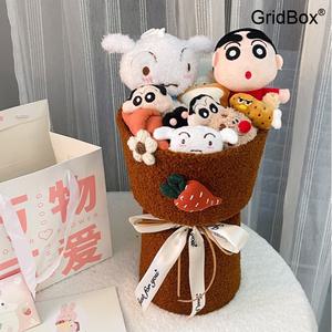 졸업식꽃다발 크레용신짱인형꽃다발 순댕이강아지인형 꽃다발 GirdBox 발렌타인데이 어